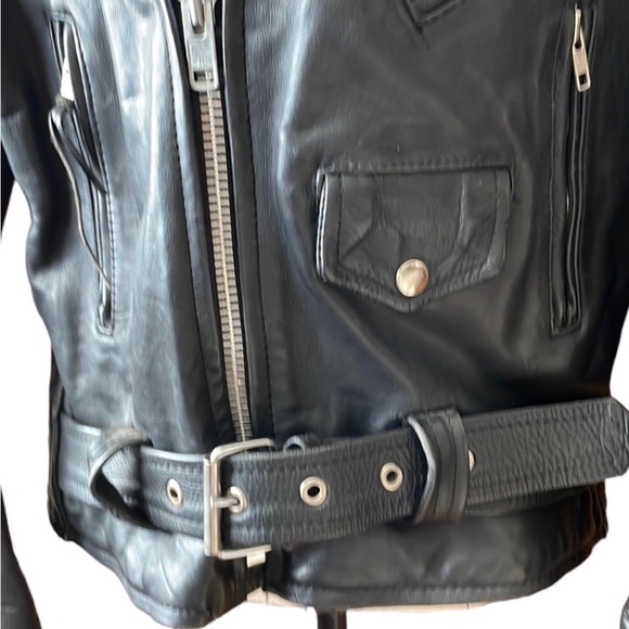 Vintage 1990 Leather Biker Jacket - Picture 6 of 12